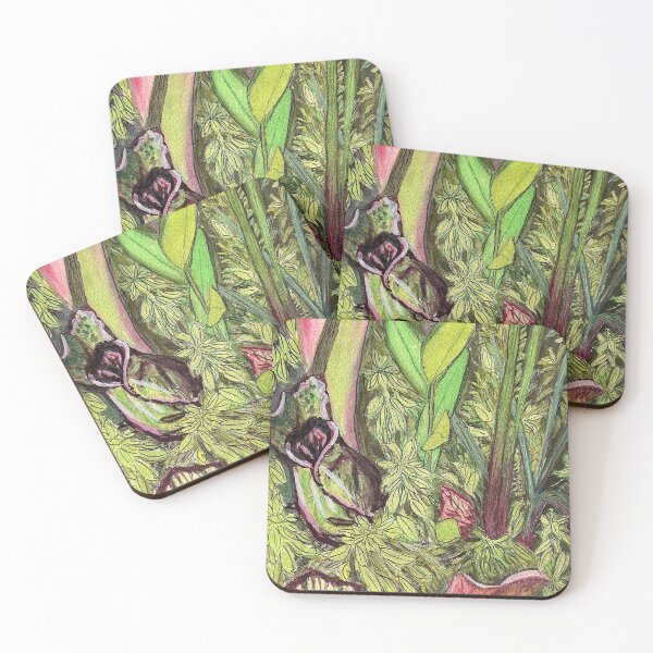Item preview, Pin Hook Bog Pitcher plants watercolor designed and sold by Nelkinsb.