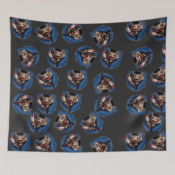 Item preview, Horror Cat Pattern – Creepy Cute Bloody Kitten Repeat Design designed and sold by AuraloomAtelier.