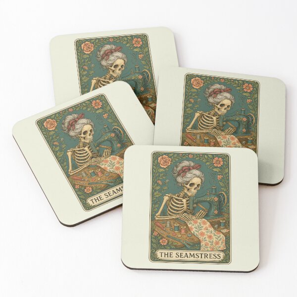 Item preview, The Seamstress - Vintage Tarot Card Skeleton Art Dark Academia designed and sold by Graphicarium Shop.