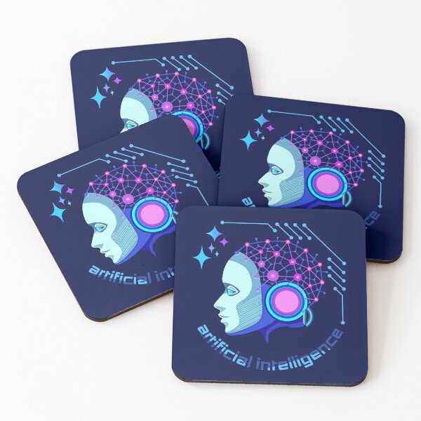 Item preview, Artificial Intelligence Cyber Android - Neural Network AI Brain Vector. designed and sold by KojourinArt.