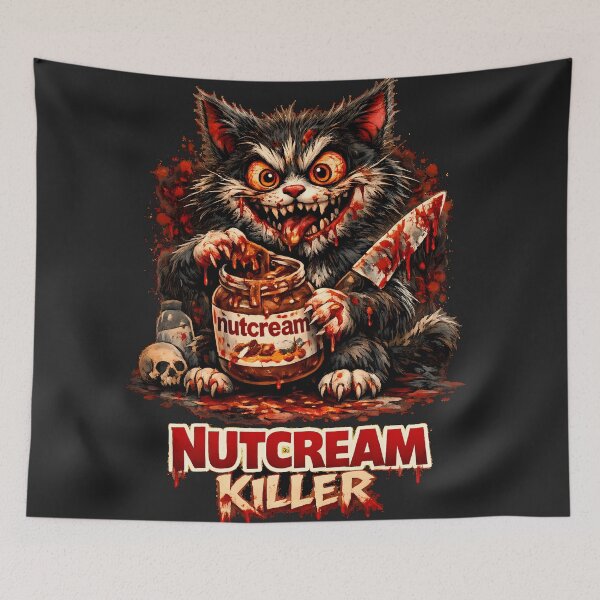 Item preview, Nutcream Killer Funny Horror Cat – Cute But Psycho Bloody Kitten Design designed and sold by AuraloomAtelier.