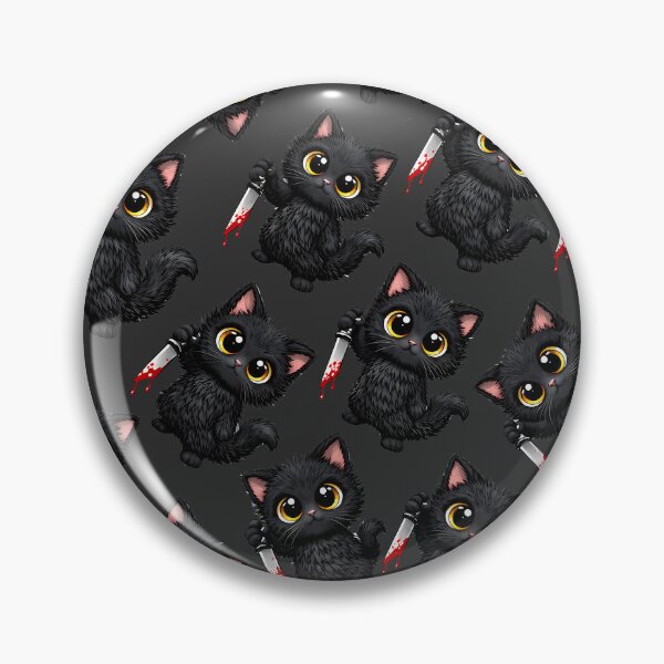 Item preview, Cute But Psycho Killer Cat Funny Dark Humor Cartoon Pattern Design designed and sold by AuraloomAtelier.