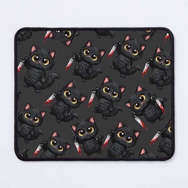 Item preview, Cute But Psycho Killer Cat Funny Dark Humor Cartoon Pattern Design designed and sold by AuraloomAtelier.