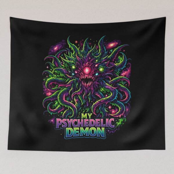 Item preview, My Psychedelic Demon – Neon Cosmic Horror Creature designed and sold by SidTastic .