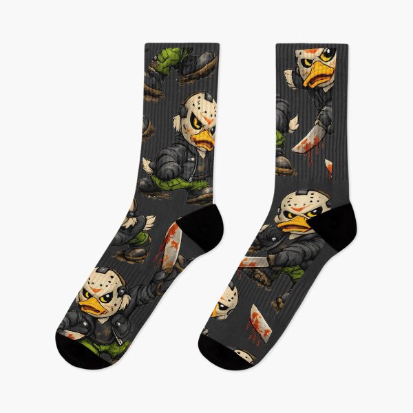 Item preview, Fear of the Duck Funny Horror Angry Duck Cartoon Pattern Design designed and sold by AuraloomAtelier.
