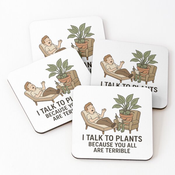 Item preview, I Talk to Plants Because You All Are Terrible — Cozy Plant Therapy Cute Illustration Funny Plant Lover Gift designed and sold by Graphicarium Shop.