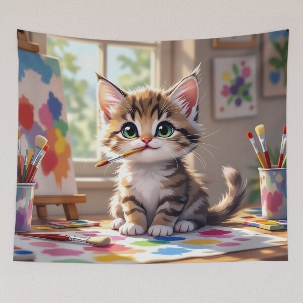 Item preview, Masterpiece Maker: Adorable Tabby Kitten Artist designed and sold by Serene Strokes Art.