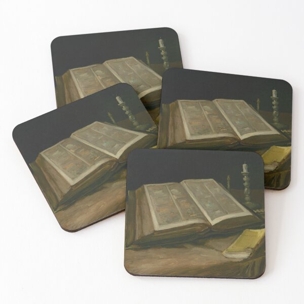 Item preview, Still Life With Bible by Vincent van Gogh: Moody Literary Fine Art Poster designed and sold by artofuniverse.