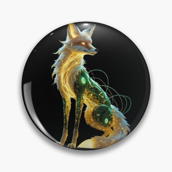 Item preview, Cybernetic Neon Fox Sci-Fi Digital Art designed and sold by PaulyTechStudio.