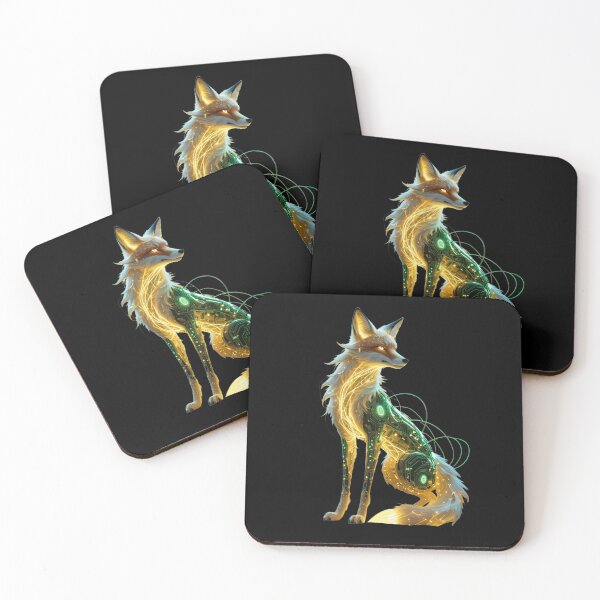 Item preview, Cybernetic Neon Fox Sci-Fi Digital Art designed and sold by PaulyTechStudio.