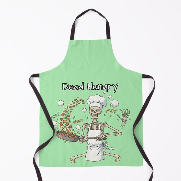 Item preview, Dead Hungry Skeleton Cooking T-Shirt | Funny Tired Skeleton Chef Graphic Tee | Dark Humor Food Lover Shirt designed and sold by Raw Tigers.