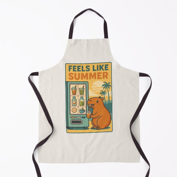 Item preview, Feels Like Summer — Cute Capybara Boba Tea Retro Poster Illustration Funny Animal Art designed and sold by Graphicarium Shop.