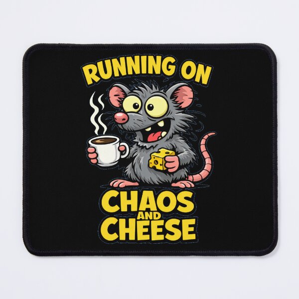 Item preview, Running On Chaos And Cheese Funny Rat designed and sold by LOL-N-LIFESTYLE.