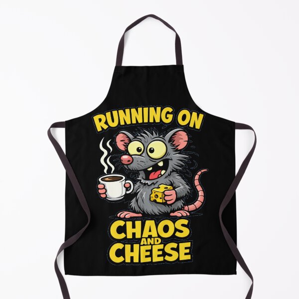 Item preview, Running On Chaos And Cheese Funny Rat designed and sold by LOL-N-LIFESTYLE.