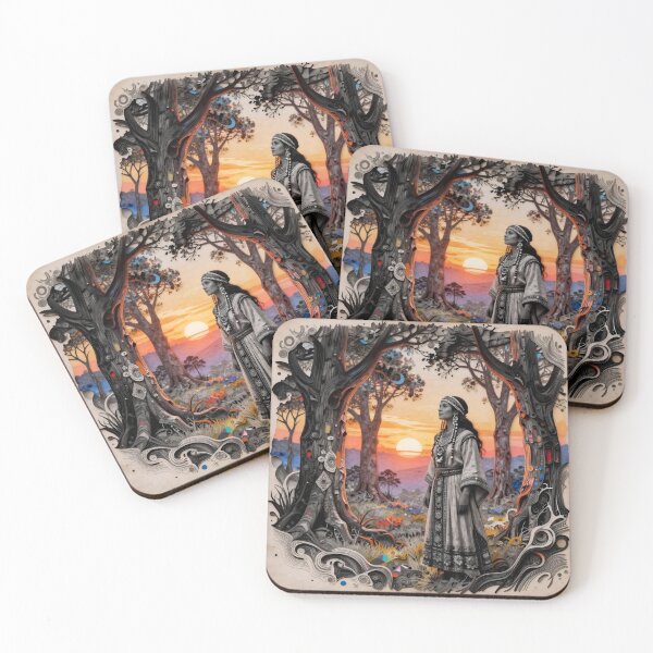 Item preview, Sunset Guardian: Ethereal Quilling Art of a Nomadic Woman designed and sold by Serene Strokes Art.