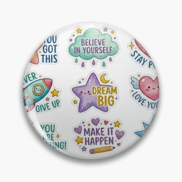 Item preview, Pack of kawaii stickers with positive and motivational quotes in English designed and sold by TheRihlaWorld.