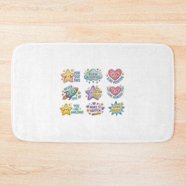 Item preview, Pack of kawaii stickers with positive and motivational quotes in English designed and sold by TheRihlaWorld.