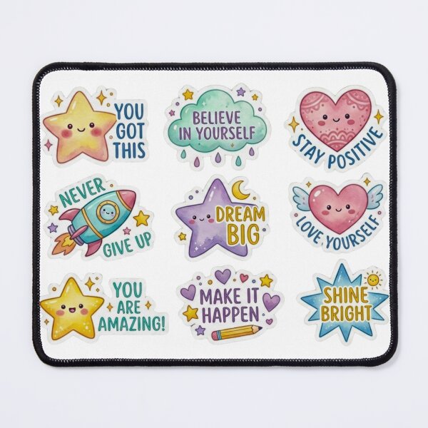 Item preview, Pack of kawaii stickers with positive and motivational quotes in English designed and sold by TheRihlaWorld.