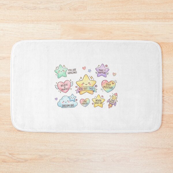 Item preview, Kawaii Sticker Pack with Positive Quotes and Pastel Stars in English designed and sold by TheRihlaWorld.