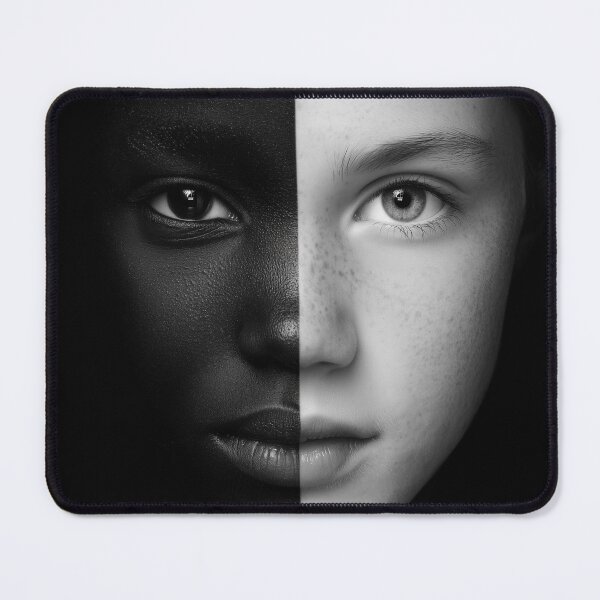 Item preview, Black & White Face – Diversity, Identity & Multicultural Unity Art designed and sold by WordPlayStudio.