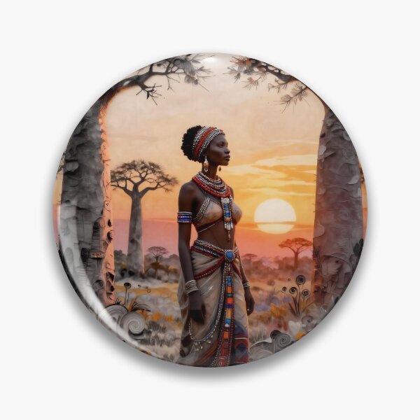 Item preview, Savanna Guardian: Intricate Paper Art of an African Queen designed and sold by Serene Strokes Art.