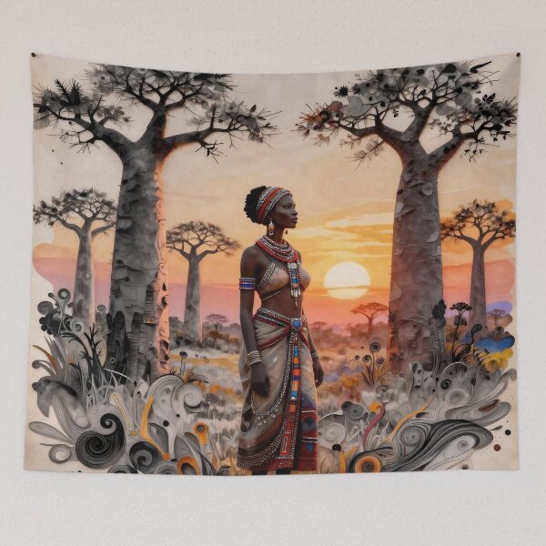 Item preview, Savanna Guardian: Intricate Paper Art of an African Queen designed and sold by Serene Strokes Art.