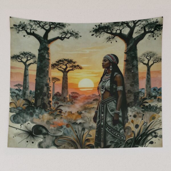 Item preview, Savanna Guardian: Intricate Paper Art of an African Queen designed and sold by Serene Strokes Art.