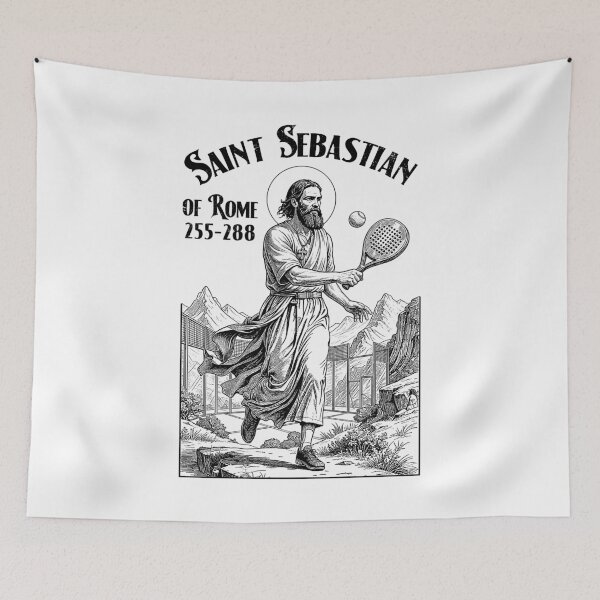 Item preview, Padel Tennis Player Funny Patron Saint Sebastian Graphic designed and sold by GrandeDuc.