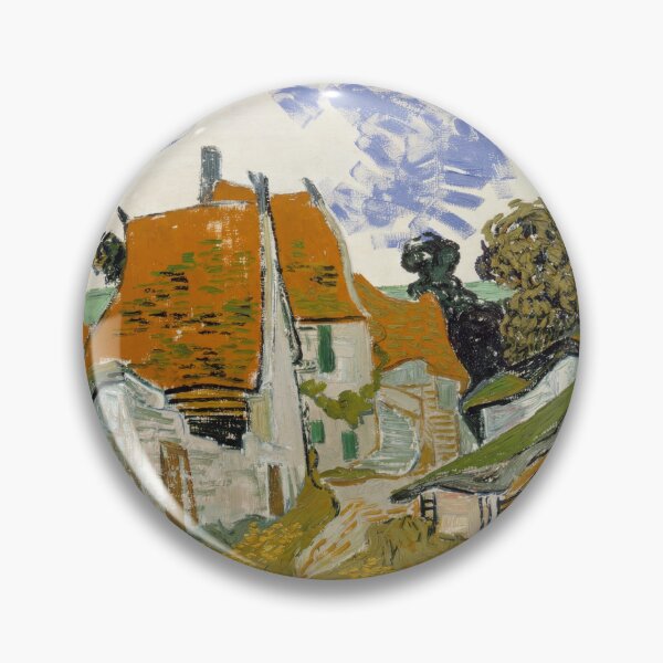 Item preview, Street in Auvers Sur Oise by Vincent van Gogh: Post Impressionist Village Scene designed and sold by artofuniverse.