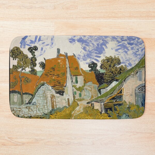 Item preview, Street in Auvers Sur Oise by Vincent van Gogh: Post Impressionist Village Scene designed and sold by artofuniverse.