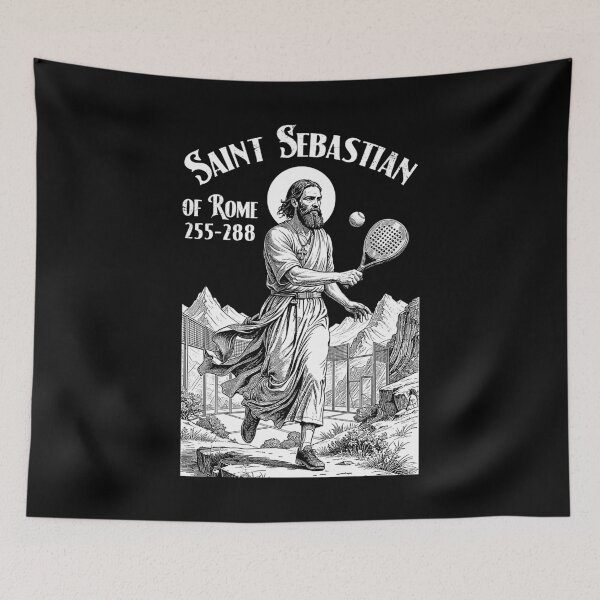 Item preview, Padel Tennis Player Funny Patron Saint Sebastian Graphic designed and sold by GrandeDuc.