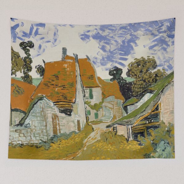 Item preview, Street in Auvers Sur Oise by Vincent van Gogh: Post Impressionist Village Scene designed and sold by artofuniverse.
