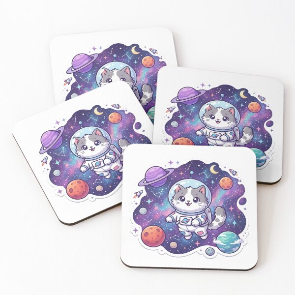 Item preview, Cute Kawaii Astronaut Cat Sticker - Adorable Space Kitten in Galaxy designed and sold by ItsArtisticLab.