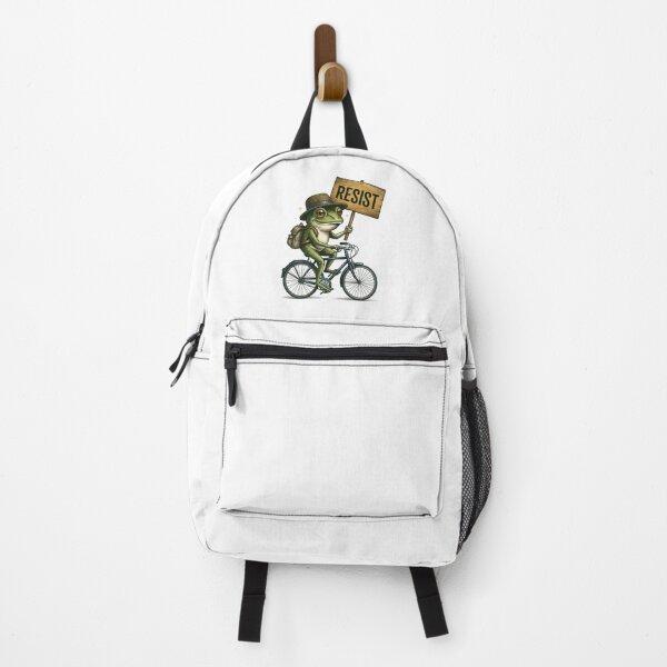 Item preview, Frog Resist – Vintage Bicycle Protest Frog Illustration designed and sold by YounexxART.