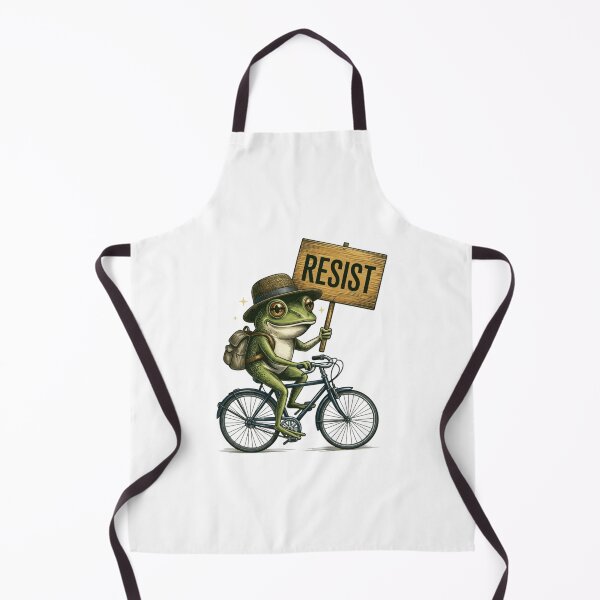 Item preview, Frog Resist – Vintage Bicycle Protest Frog Illustration designed and sold by YounexxART.