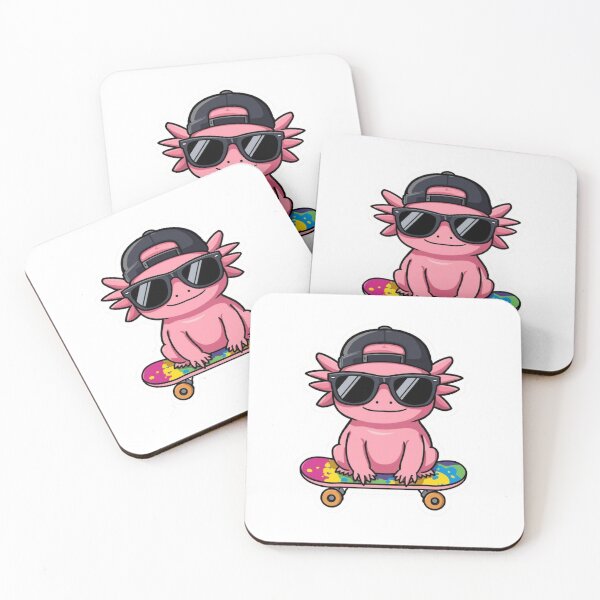 Item preview, Kawaii Axolotl Skater - Cute Pink Urban Street Style Aesthetic designed and sold by Verdezeus86 .