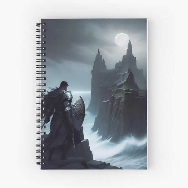 Item preview, The Silent Vigil: Dark Knight at the Cursed Sea designed and sold by Serene Strokes Art.