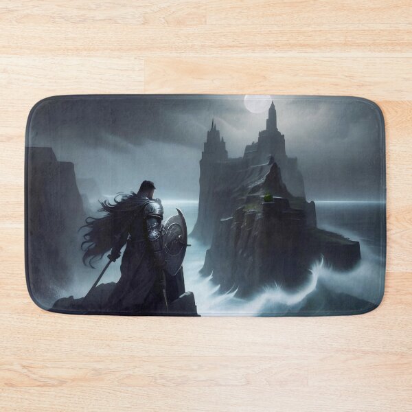 Item preview, The Silent Vigil: Dark Knight at the Cursed Sea designed and sold by Serene Strokes Art.