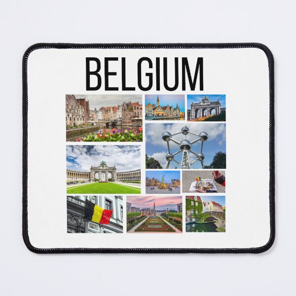 Item preview, Belgium Landmarks Collage – European Travel Photography Art designed and sold by dijjaboutique.