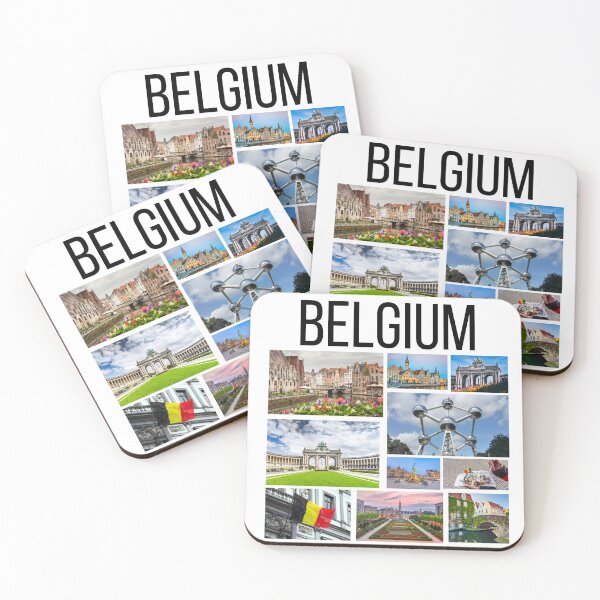 Item preview, Belgium Landmarks Collage – European Travel Photography Art designed and sold by dijjaboutique.