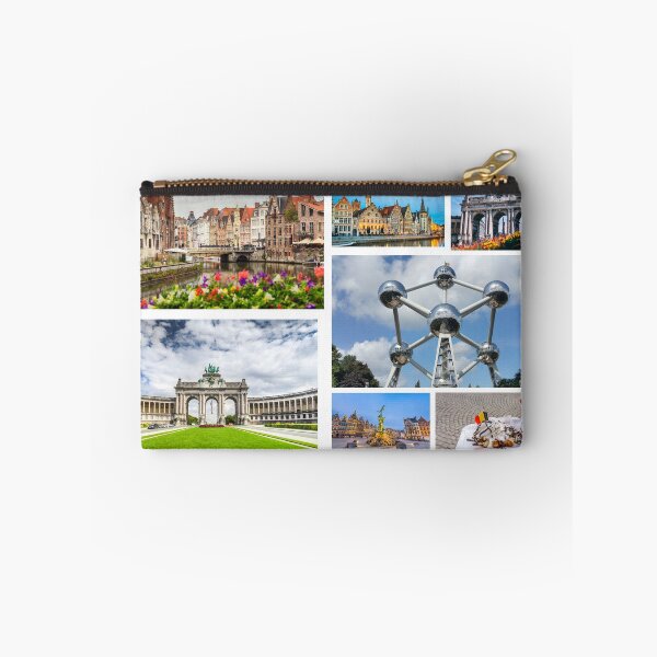 Item preview, Belgium Landmarks Collage – European Travel Photography Art designed and sold by dijjaboutique.
