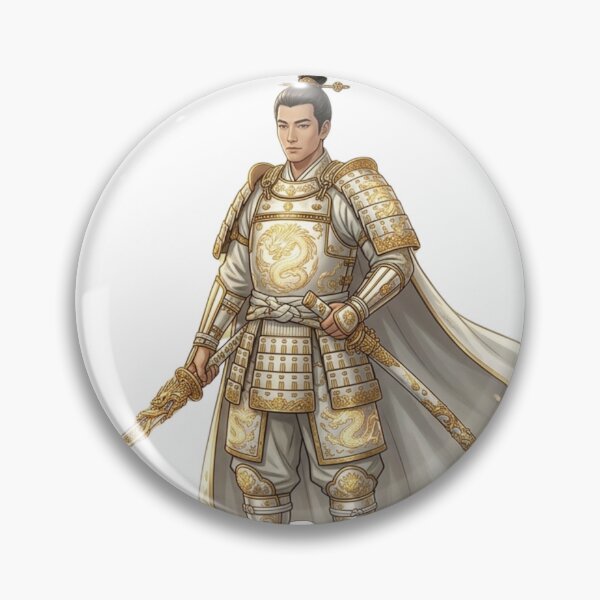 Item preview, Noble Samurai Warrior in White and Gold Armor designed and sold by RickyStick.