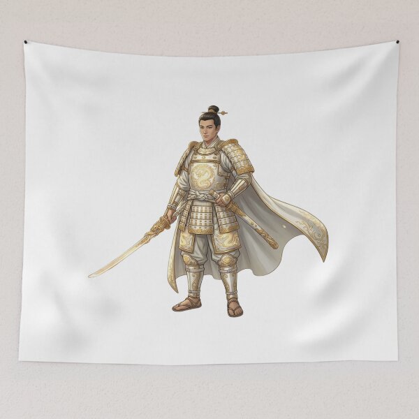 Item preview, Noble Samurai Warrior in White and Gold Armor designed and sold by RickyStick.