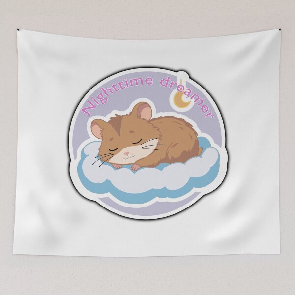 Item preview, Berry Sweet Hamster Sticker – Cute Kawaii Flower Crown Animal Cottagecore Aesthetic designed and sold by pn_terest.