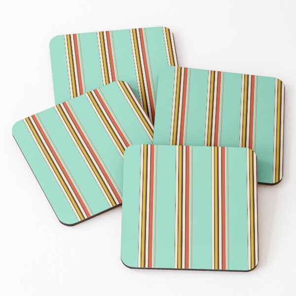 Item preview, Retro Teal Stripes Pattern with Warm Tones – Mid Century Modern Vertical Lines Design designed and sold by WildHugeDot.