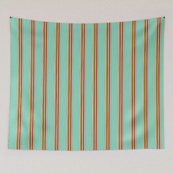 Item preview, Retro Teal Stripes Pattern with Warm Tones – Mid Century Modern Vertical Lines Design designed and sold by WildHugeDot.
