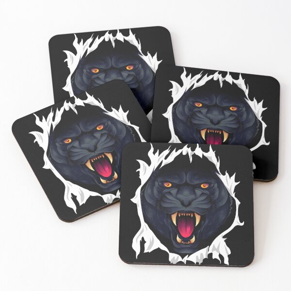 Item preview, Roaring Black Panther Ripping Through Fabric designed and sold by Rosemarie Guieb Designs.