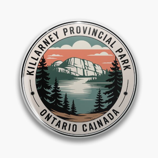 Item preview, Killarney Ontario - Killarney Provincial Park Retro Nature Badge designed and sold by JessArty ⭐⭐⭐⭐⭐.