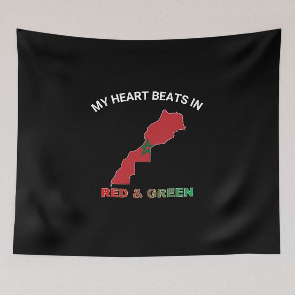 Item preview, Morocco Atlas Lion - My Heart Beats in Red and Green designed and sold by FancifulDesign.