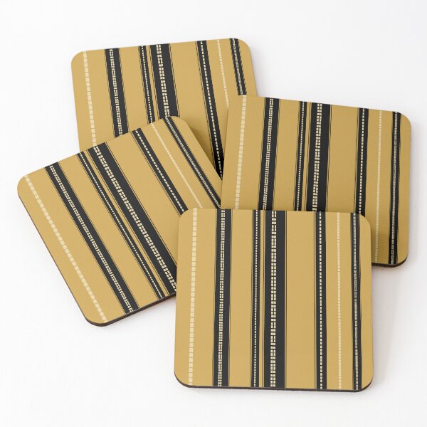 Item preview, Black & Mustard Vertical Stripes Pattern – Retro Industrial Minimalist Line Design designed and sold by WildHugeDot.